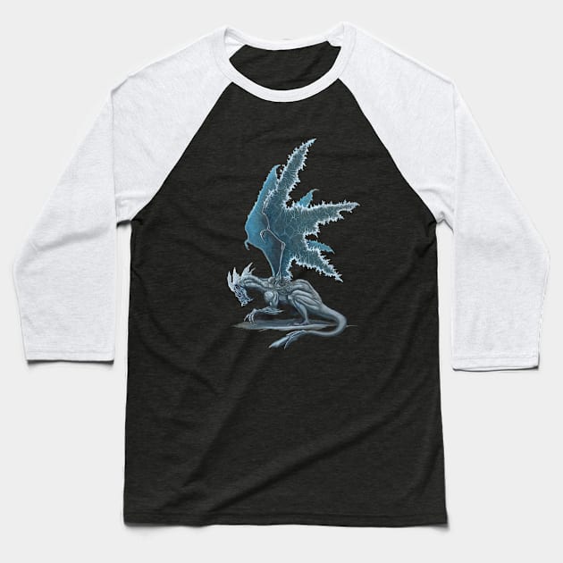 Ice Dragon Baseball T-Shirt by zawackiart